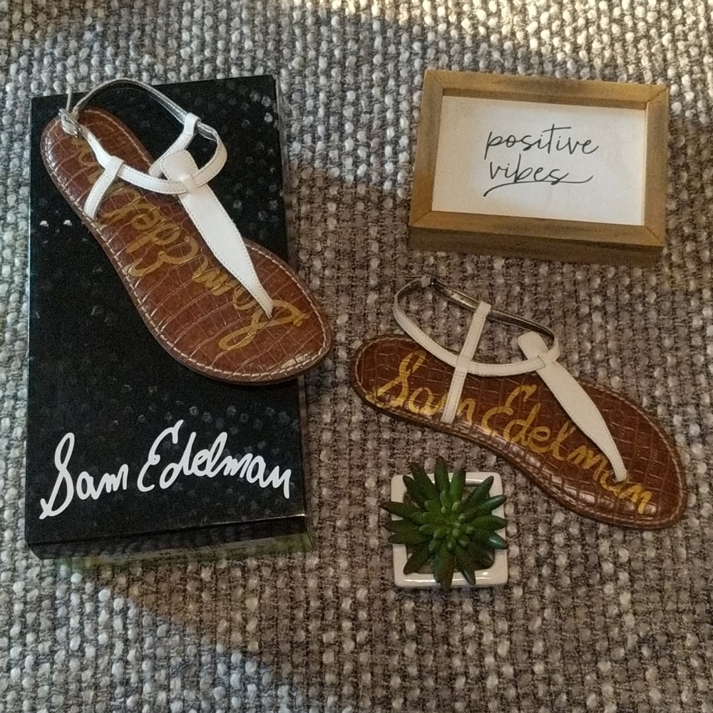 Sam Edelman 6.5 White Gigi Sandals with Box